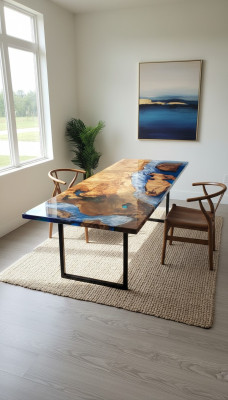 Tavolo da pranzo Design in resina Tavoli moderni Mare Fiume Mobili 220x90 Epossidico Oceano