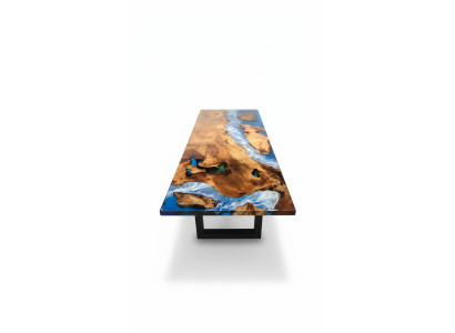 Tavolo da pranzo Design in resina Tavoli moderni Mare Fiume Mobili 220x90 Epossidico Oceano