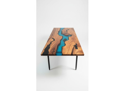 Tavoli moderni Tavolo da pranzo Design Tavolo in resina Mare Fiume Mobili 220x90 Resina epossidica Oceano