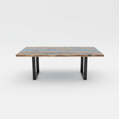 Fiume Tavoli Tavolo da pranzo Design Tavolo Moderno Mare Mobili 220x90 Resina epossidica Oceano