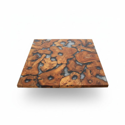 Epoxidharz tavolo in legno massello vero con resina epoxica cascata d'acqua tavolo in resina 100x100