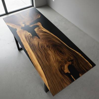 Tavolo in resina epossidica River Table in legno massiccio vero Decorazioni 240x100