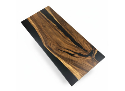 Tavolo da pranzo Black River Table in legno massello 220x95 tavoli in resina epossidica nuovi
