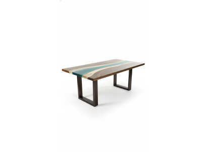 Tavolo da pranzo in resina epossidica tavoli in legno massello di vero legno design massiccio mobili 240x100