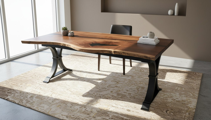 tavolo da pranzo in resina epossidica vero legno massiccio mobile tavolo in resina ad acqua 200x90 Nuovo