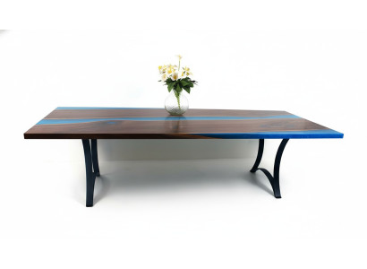 Tavoli moderni Tavolo da pranzo Design mare Tavolo in resina fiume Mobili 220x90 Epossidico Oceano