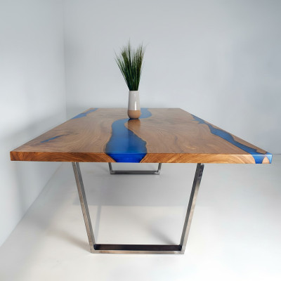 Tavolo da pranzo design moderno tavolo mare fiume mobili 220x90 resina epossidica oceano