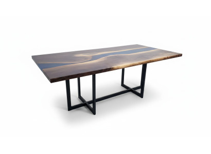 Tavolo da pranzo Design Resina Moderni Tavoli Mare Oceano Fiume Mobili 220x90 Epossidico