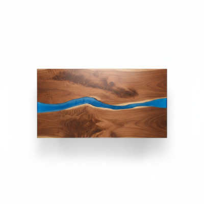 Tavolo da pranzo Design Tavolo Tavoli moderni Mare Oceano Fiume Mobili 220x90 Resina epossidica
