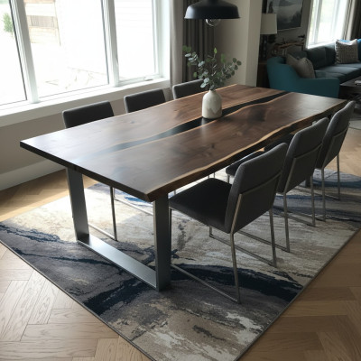 Tavolo tavolo da pranzo tavoli resina epossidica resina epossidica legno massello di design autentico mobili 220x90.
