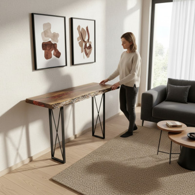 Lavoro manuale massiccio tavolino da caffè Tavolo design Epoxid Console Tavoli