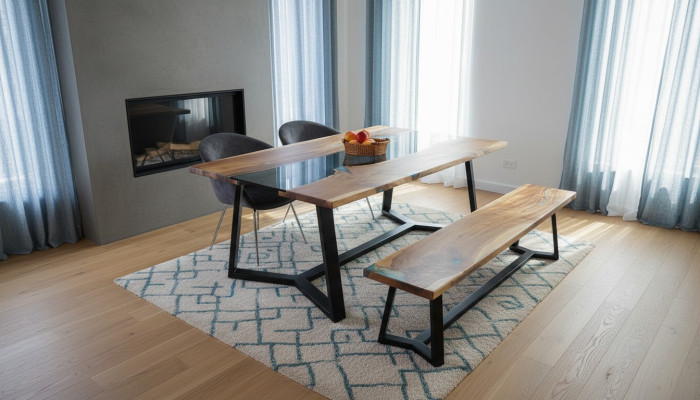 Design tavolo banca tavolo da pranzo tavolo da cucina tavoli da soggiorno panche massicce 2 pezzi nuovi