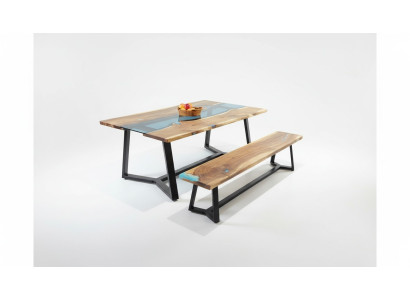 Design tavolo banca tavolo da pranzo tavolo da cucina tavoli da soggiorno panche massicce 2 pezzi nuovi
