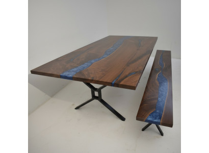 Design Tavolo Panca Tavolo da pranzo Tavolo da cucina Tavoli Panche Massiccio Legno vero Soggiorno