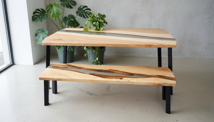 Tavolo console Tavolino d'appoggio Credenza Tavolo console Tavoli da parete in resina epossidica Nuovo Epossidico