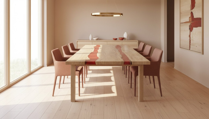 Epoxidharz Epoxy Fluss Tavolo su misura in legno reale Prezzo 1mq Tavoli Resina