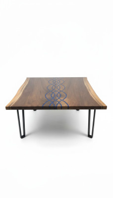 Fiume Tavoli Tavolo da pranzo Design Tavolo Moderno Mare Mobili 100x100 Resina epossidica Oceano