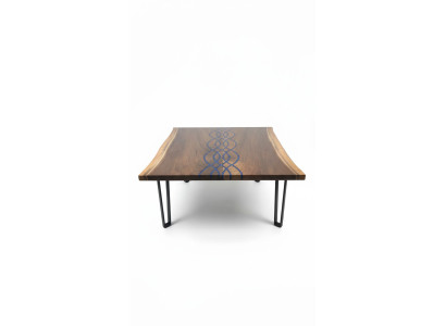 Fiume Tavoli Tavolo da pranzo Design Tavolo Moderno Mare Mobili 100x100 Resina epossidica Oceano