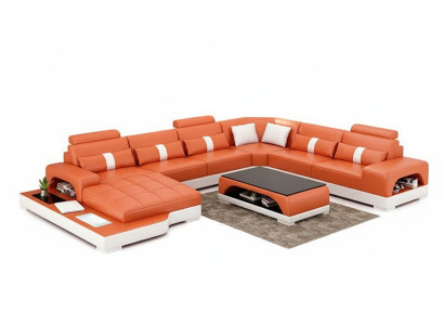 Divano ad angolo imbottito Divano ad angolo a forma di U Divano moderno Divano in pelle Divano di design