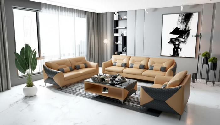 Set divano 3 posti Sofà design divano sofà lusso nuovo design imbottito