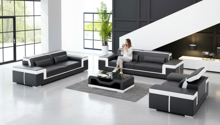 Set di divani 3 posti Design Sofa Polster Couchen Couch Luxus Neu