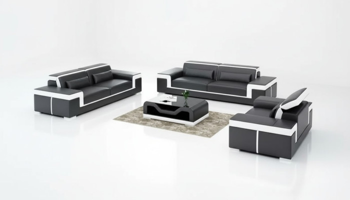 Set di divani 3 posti Design Sofa Polster Couchen Couch Luxus Neu