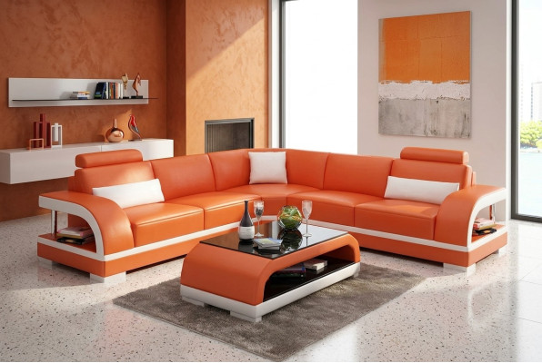 Soggiorno divano in pelle xxl moderno designer angolare imbottito.