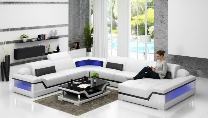 Set da angolo divano ad angolo imbottito 2 pezzi nuovo moderno soggiorno