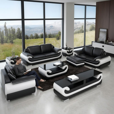Sofà componibile 3 posti 2 posti con design moderno in pelle design.
