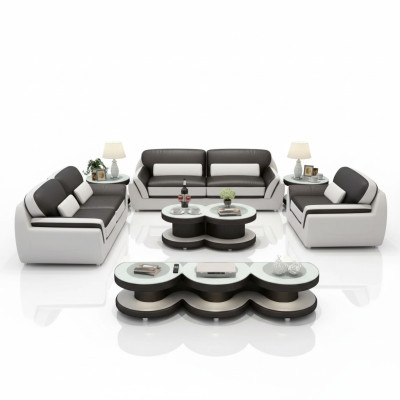 Set divano 321 tavolo sgabello credenza divano componibile divano sofà 7 pezzi.