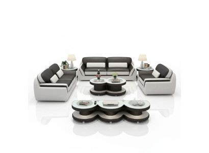 Set divano 321 tavolo sgabello credenza divano componibile divano sofà 7 pezzi.