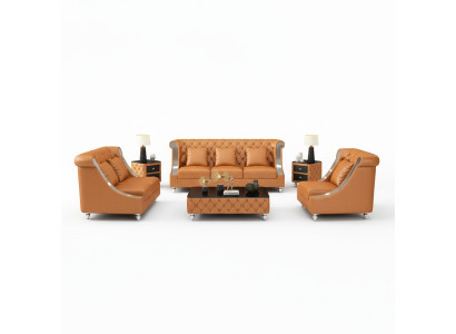 Design divano ad angolo set divano 3+2 posti in pelle salotto Chesterfield.