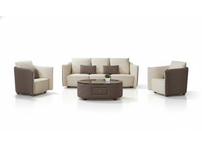Divano in pelle design con rivestimento divano set poltrona divano 3 posti Divano classico Nuovo