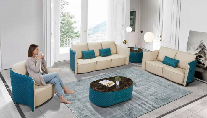 Divano in pelle divano divano set di tende da designer 2 pezzi set set divani