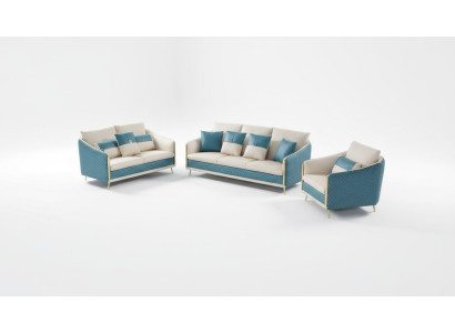 Designer set divani divano divano imbottiti Set divani Divani Esclusivo divano in pelle