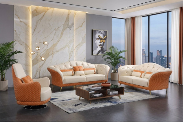 Esclusivo divano imbottito di design, set di divani a 32 posti, 2 pezzi, living.