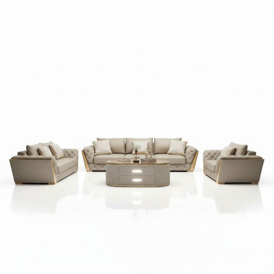 Design divano angolare set divano 3+2 posti in pelle salotto