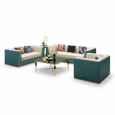 Sofà Set Divano Designer Divano in Pelle 3-2-1 Posti Divano Moderno Decorativo