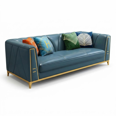 Divano Chesterfield tre posti in pelle