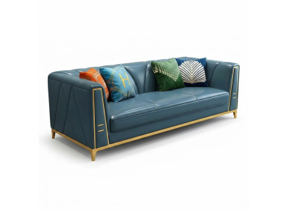 Divano Chesterfield tre posti in pelle