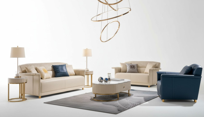 Salotto Divano design Set divano 3+2+1 posti Divano in pelle Moderno
