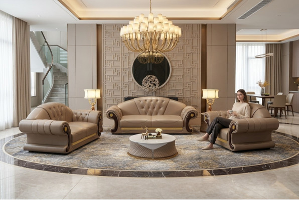 Divano Chesterfield, divano classico, set di divani, serie di divani 3 pezzi, cuscini del sedile