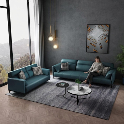 Design divano ad angolo, set da soggiorno decorativo, divano in pelle 3+2 posti per il soggiorno.