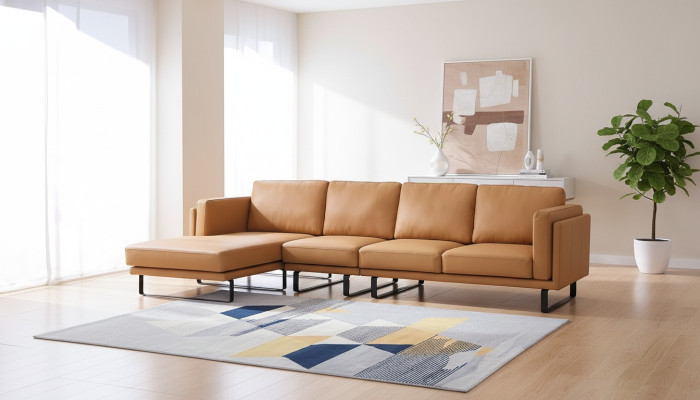 Divano d'angolo design Divano angolare Mobili soggiorno Moderni sofà in pelle