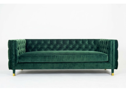 Divano Chesterfield in tessuto per il soggiorno, divano imbottito, set di sedili 3 posti nuovo.