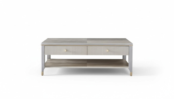 Tavolo da salotto di lusso in legno con design e stile decorativo.