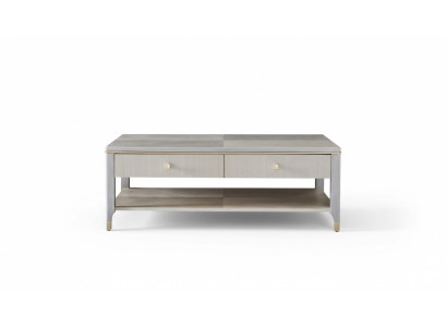 Tavolo da salotto di lusso in legno con design e stile decorativo.