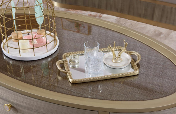 Tavolino ovale Tavolo di lusso del divano Tavolini accessori in legno Tavolo in legno Dubai Hotel di lusso