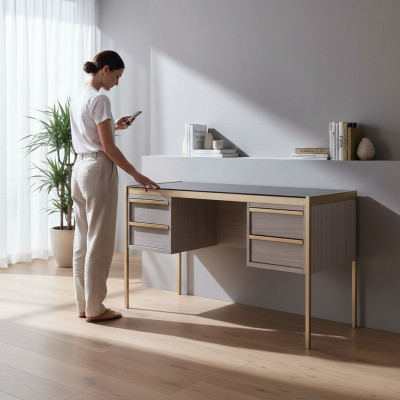 Mobili di design di lusso Scrivania in legno Tavolo in legno Tavoli in legno Scrivanie Scrittoio