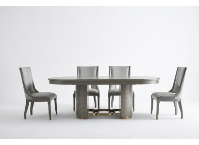 Lussuoso set da pranzo tavolo con 6 sedie con schienale. Gruppo completo in stile Dubai.